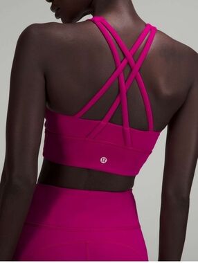 Lululemon Energy High Neck Longline Tough Bra Magenta Purple